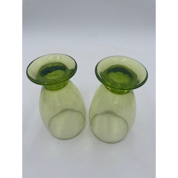 2 Vintage Mid Century Modern Olive Green Drink Wine Goblets 12 ounces - Picture 4 of 4